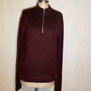Topman burgundy 1/4 zipper sweater size XL